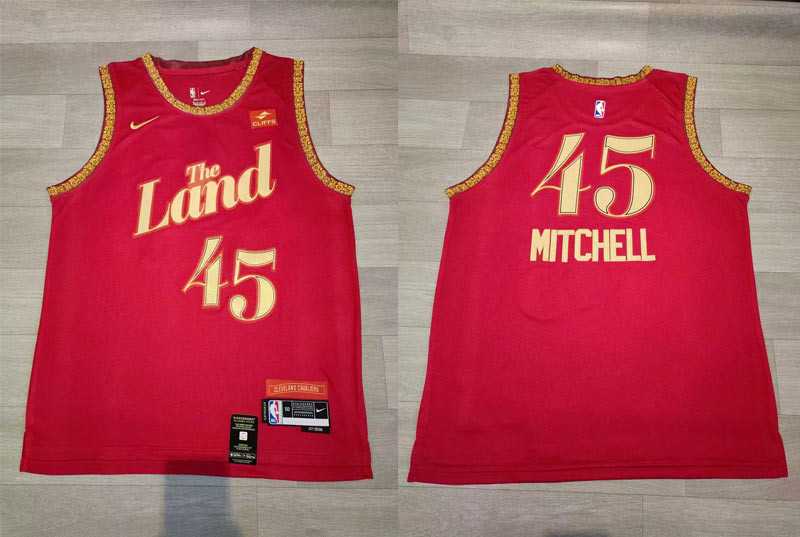 Cavaliers 45 Donovan Mitchell Red Nike 2023-24 City Edition Swingman Jersey->boston celtics->NBA Jersey